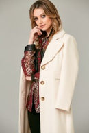 Belted Long Coat - Cream