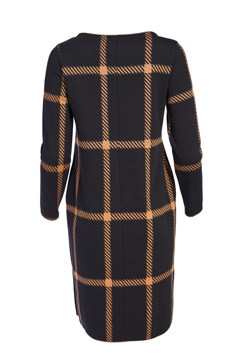 Check Dress - Black/tan