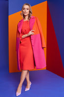 2 Tone Wool Coat - Bubblegum