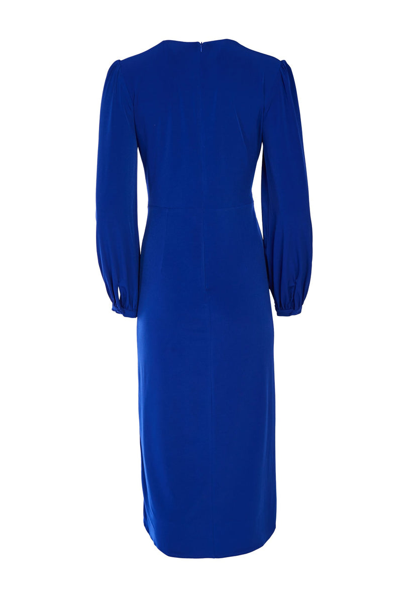Plain Gather Dress - Royal Blue