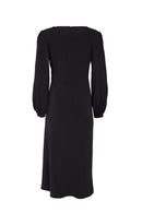 Plain Gather Dress - Black