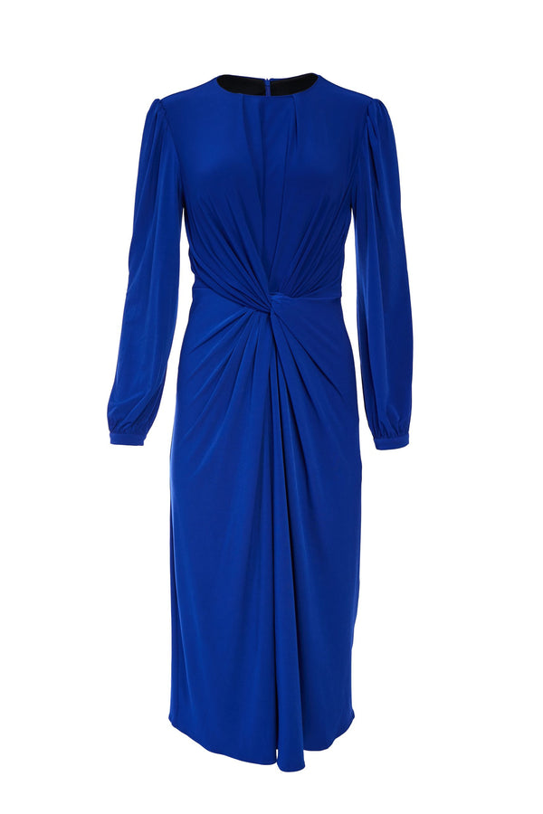 Plain Gather Dress - Royal Blue