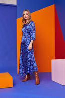 Curve Hempanel Spot Dress - Royal Blue