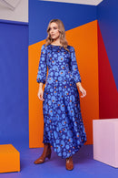 Curve Hempanel Spot Dress - Royal Blue