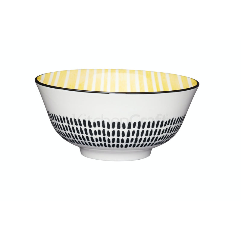 Moroccan Style Yellow Stripe Ceramic Bowl
