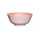 Red and Pink Victorian Style Print Ceramic Bowl