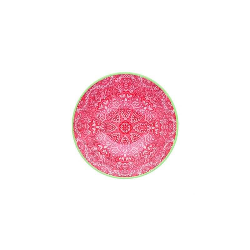 Red and Pink Victorian Style Print Ceramic Bowl