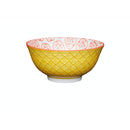 Bright Yellow Floral Ceramic Bowl