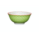 Bright Green Geometric Print Ceramic Bowl
