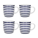 Barrel Mug Set of 4 Nautical Stripe Design