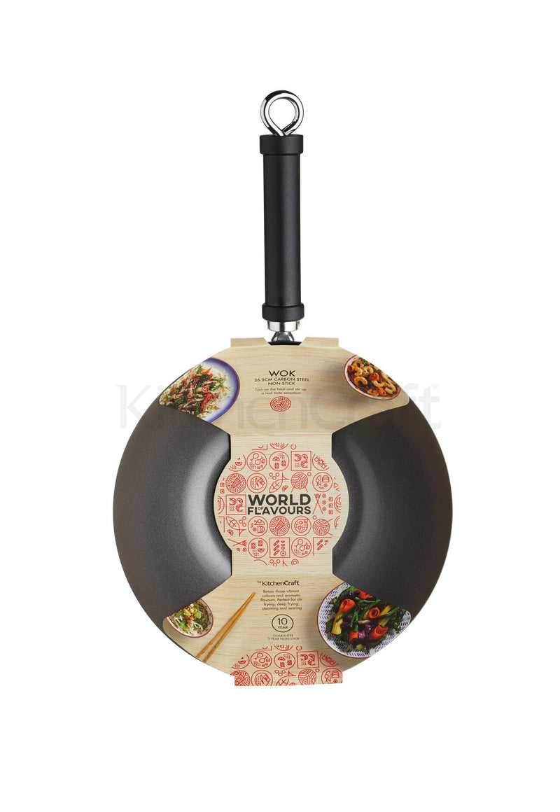 Carbon Steel Oriental Wok - 26cm