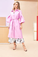 Bell Sleeve Wrap Coat - Bubblegum