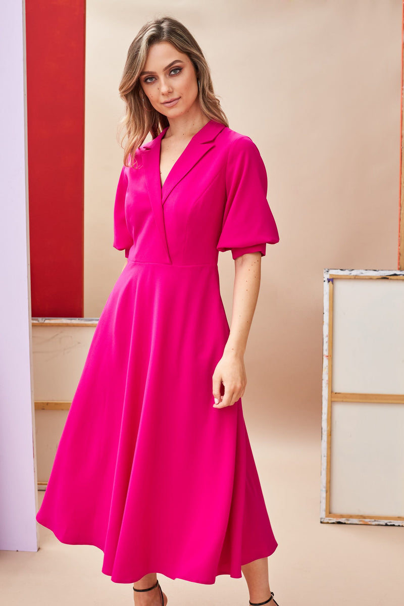 Collar Dress - Hot Pink