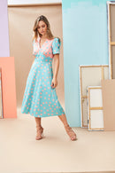 Fill Hem Spot Dress - Aqua