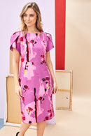 Wrap Sleeve Dress - Fuchsia