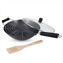 31cm 4 Piece Carbon Steel Wok Set