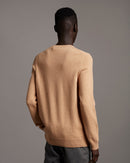 Lambswool Crew Neck Jumper - Tan Marl