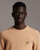 Lambswool Crew Neck Jumper - Tan Marl