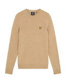 Lambswool Crew Neck Jumper - Tan Marl