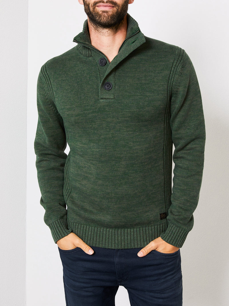 Button Chunky Knit - Bottle Green