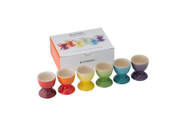 Set Of 6 Rainbow Egg Cups