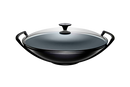 36cm Wok & Glass Lid - Satin Black