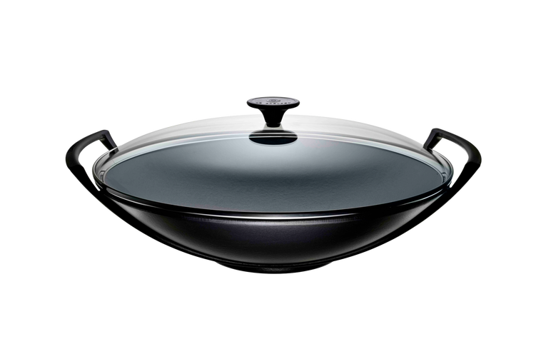 36cm Wok & Glass Lid - Satin Black