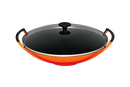 36cm Wok & Glass Lid - Volcanic