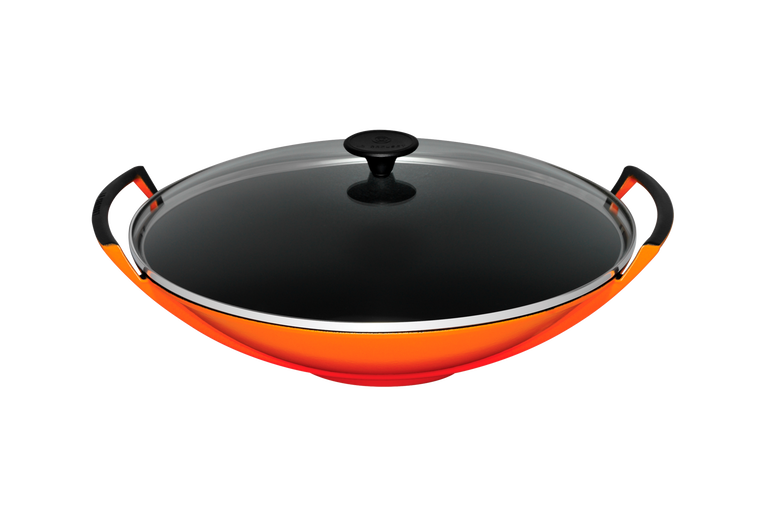 36cm Wok & Glass Lid - Volcanic