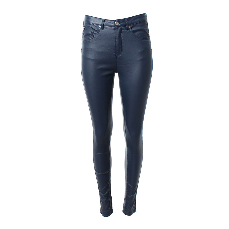 Lorraine Leather Jean - Navy