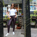 Lorraine Leather Jean - Wine