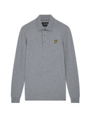 Long Sleeve Polo - Mid Grey Marl