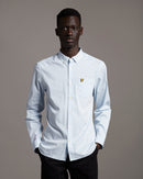 Slim Fit Gingham Shirt - Light Blue/white