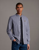 Slim Fit Gingham Shirt - Navy/white