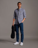 Slim Fit Gingham Shirt - Navy/white