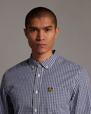 Slim Fit Gingham Shirt - Navy/white