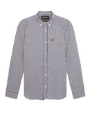 Slim Fit Gingham Shirt - Navy/white