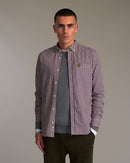 Slim Fit Gingham Shirt - Burgundy/white