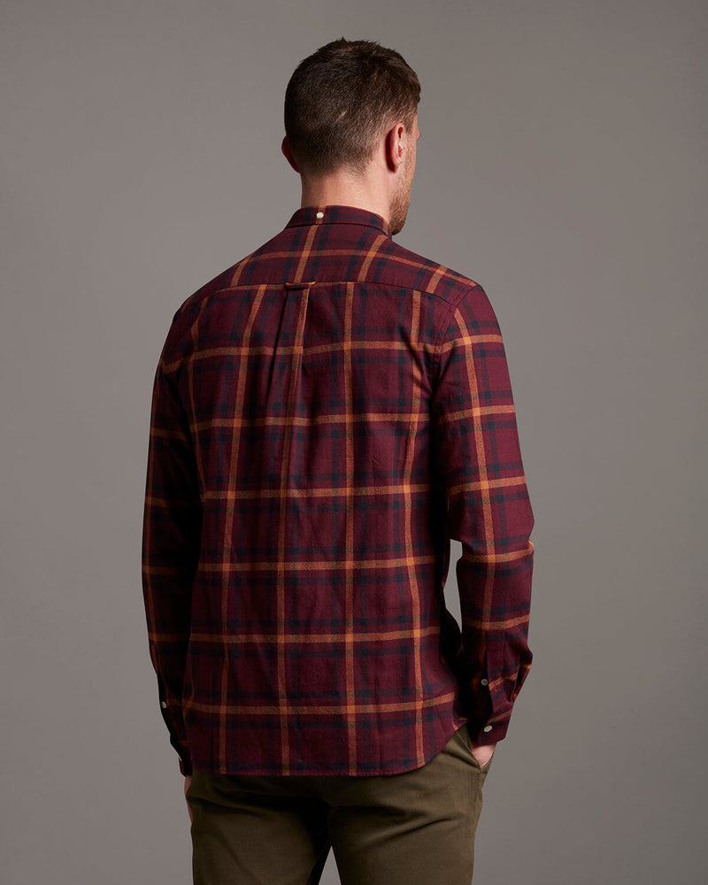 Check Flannel Shirt - Burgundy