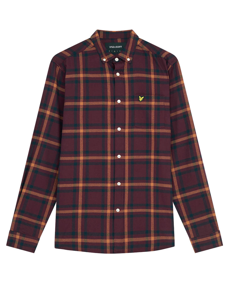 Check Flannel Shirt - Burgundy