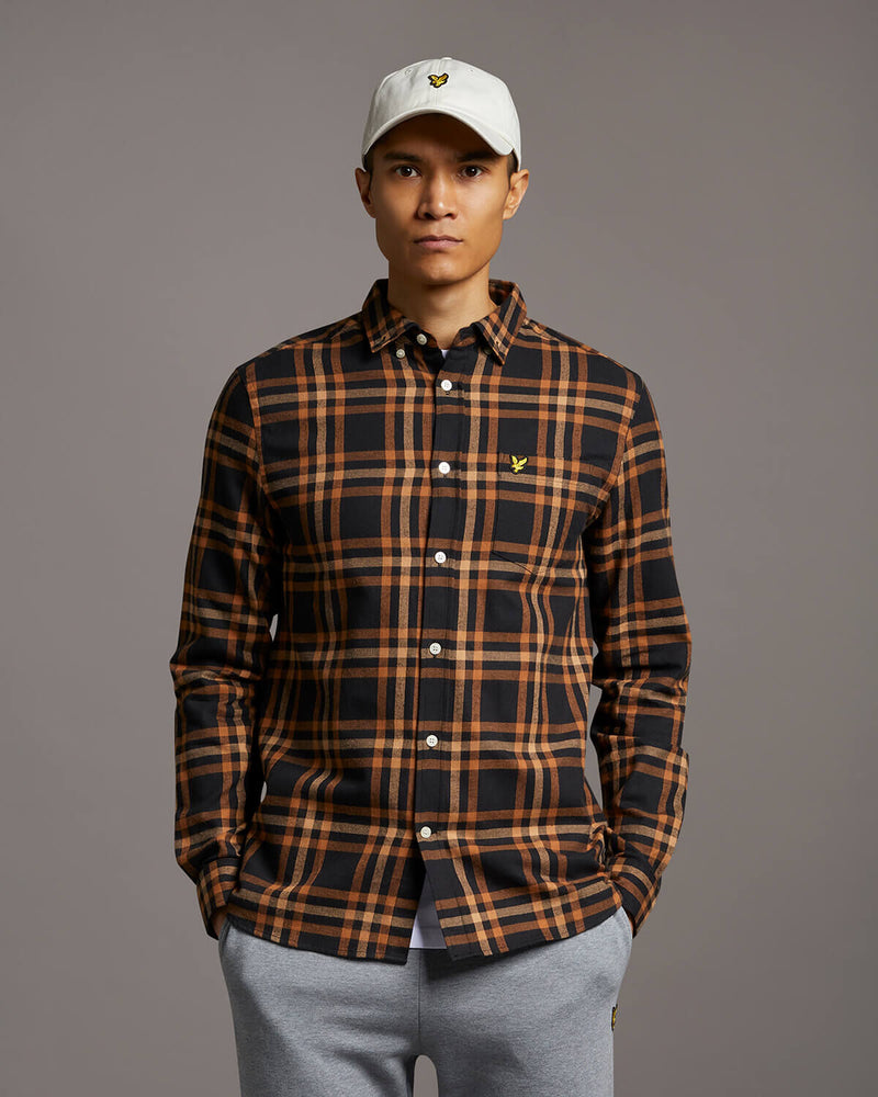 Check Flannel Shirt - Jet Black
