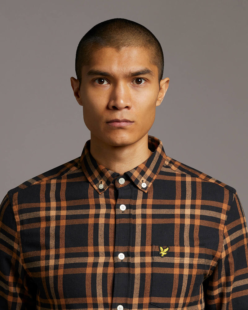 Check Flannel Shirt - Jet Black