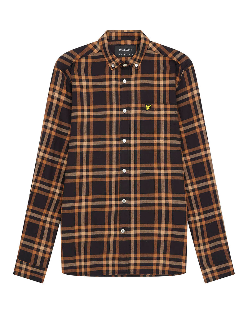 Check Flannel Shirt - Jet Black