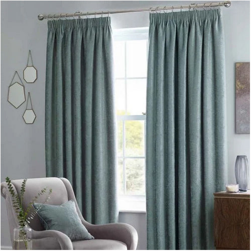 Langley Readymade Pencil Pleat Curtains - Duck Egg