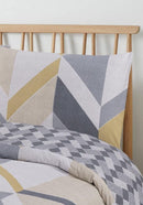 Large Geo Duvet Cover Set - Ochre