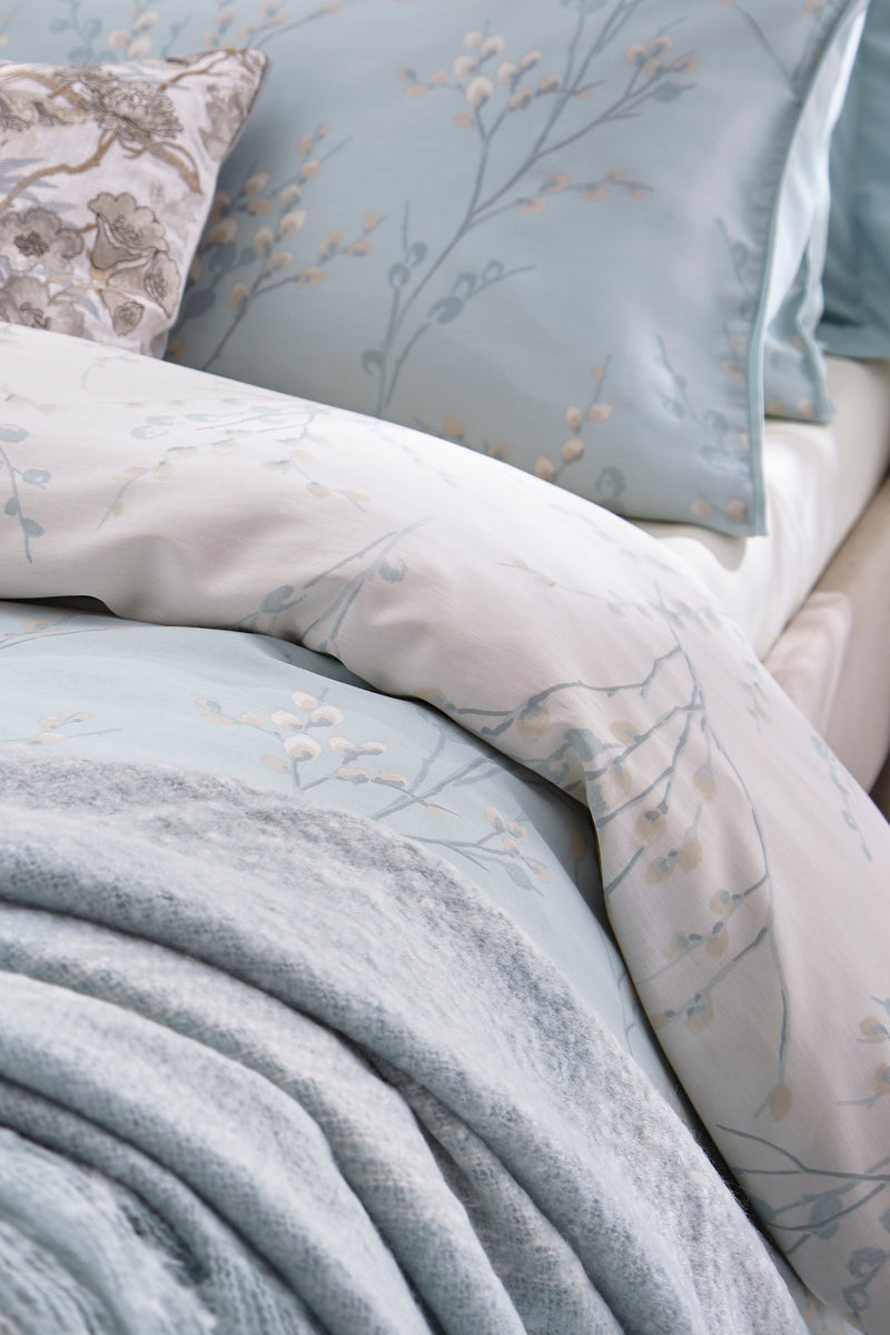 Pussy Willow Duvet Cover Set - Duck Egg