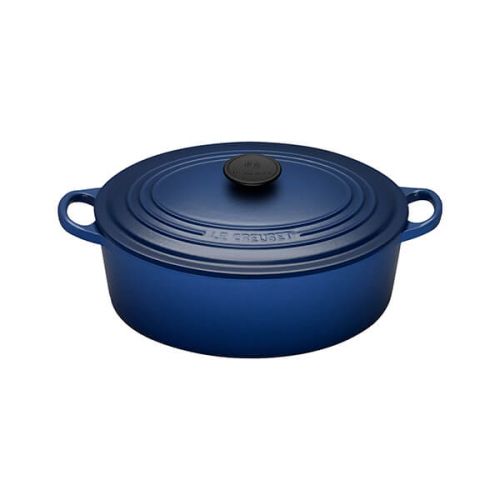 Signature Cast Iron Oval Casserole 29cm - Cobalt