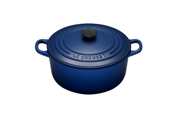 Signature Cast Iron Round Casserole 22cm - Cobalt Blue