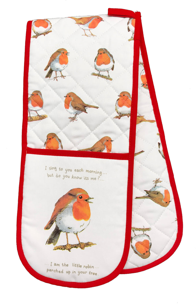 Little Red Robins Double Oven Glove