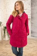 Iona Long Hooded Jacket - Raspberry